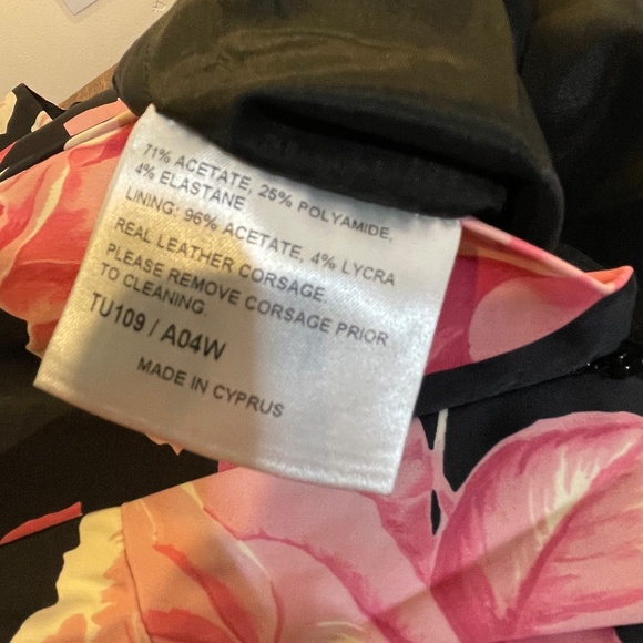 KAREN MILLEN Oriental Chinese Pink Floral Halter Top US 10 - Picture 5 of 12